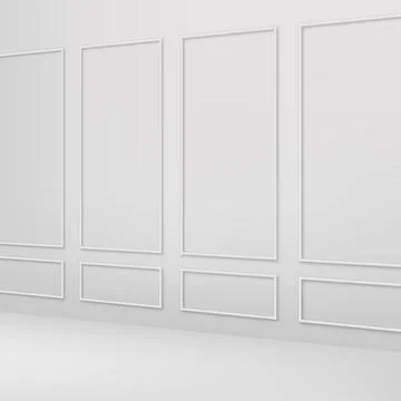 Classic white interior wall. Vector Stock Illustration