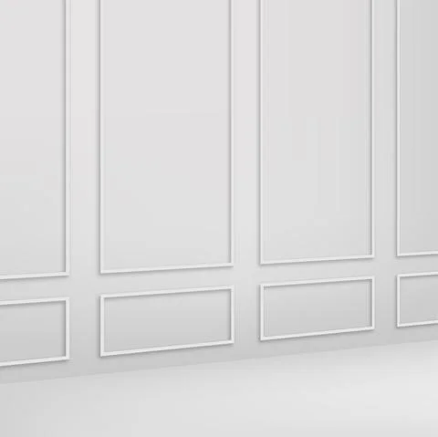 Classic white interior wall. Vector Stock Illustration