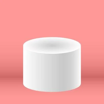 Classic white podium, stage on a plain background. Stock Illustration