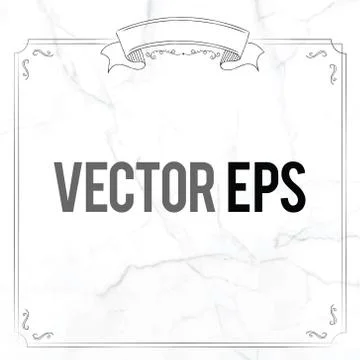 Classic white square marble background with retro border Stock Illustration