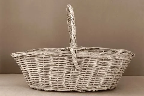 Classic wicker basket Stock Photos