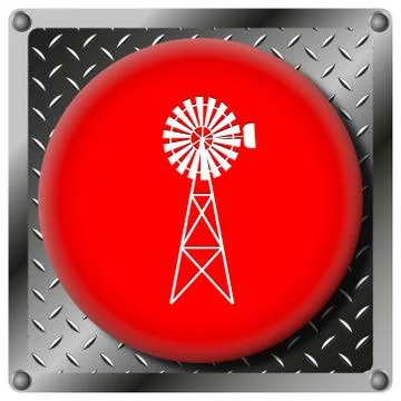 Classic windmill metallic icon Stock Illustration