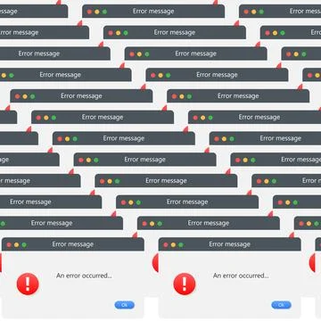 Classic window alert dialog box of system error. Stock Illustration