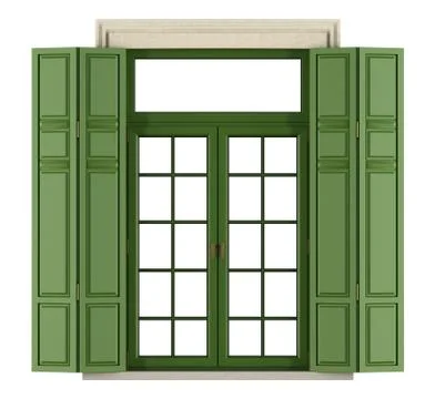 Classic window balcony with shutter Stock Illustration