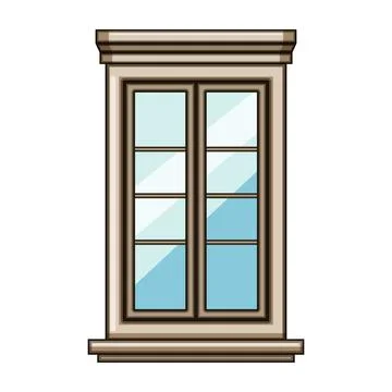 Classic window frame design with wooden trim Stock-Illustration
