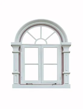 Classic window frame on white Stock Photos