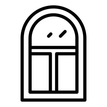 Classic window icon, outline style Ilustración de archivo