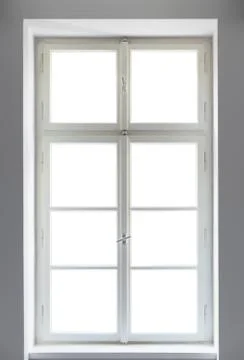 Classic window on white background Stock Photos