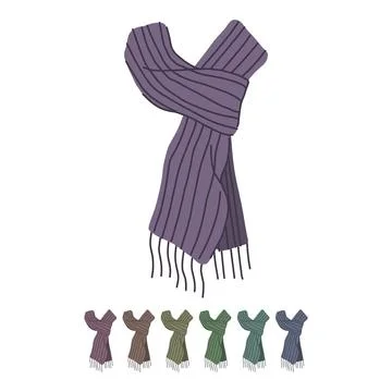 Classic winter scarf man vector cartoon graphic Stock Illustration