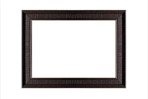 Classic wooden frame on white background Stock Photos