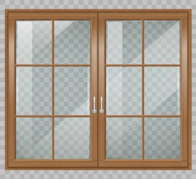 Classic wooden window Stock Illustration