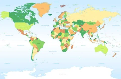 Classic World map Stock Illustration