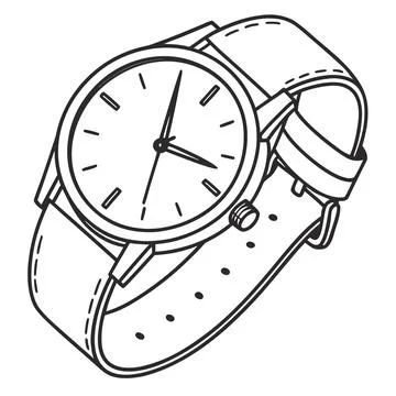 Classic Wrist Watch Flat Vector Illustration Stock Illustration