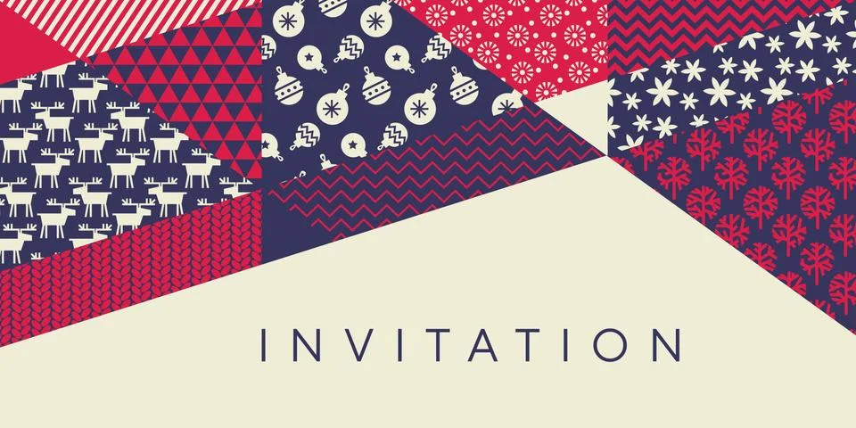 Classic xmas simple pattern for header, card, Illustrazione stock