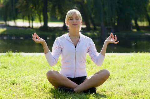 Classic yoga pose Stock Photos