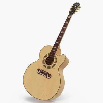 Classical Acoustic Guitar 3D Model