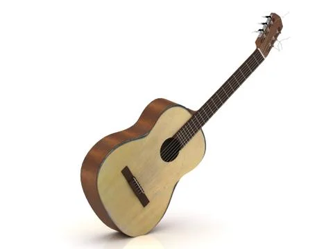 Classical acoustic guitar with copper strings Stock Illustration