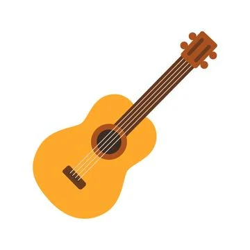 Classical acoustic guitar. Flat vector illustration of musical instrument for Stock Illustration