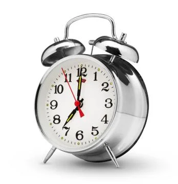 Classical alarm clock isolated on white background Stock Photos