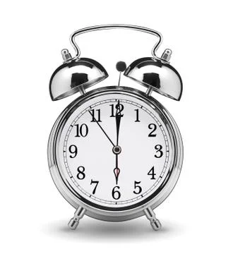 Classical alarm clock isolated on white background Stock Photos