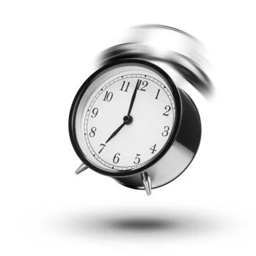 Classical alarm clock ringing on white background Stock Photos