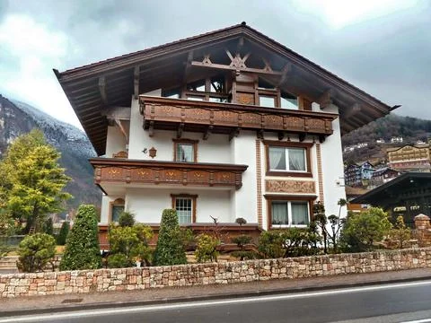 Classical Alpine architecture Stock Photos