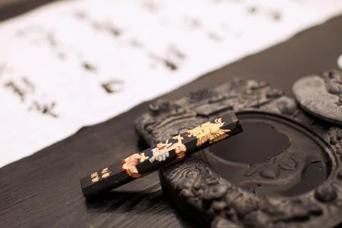 Classical Ancient No one. Still life Transverse composition Traditional Chinese Foto stock