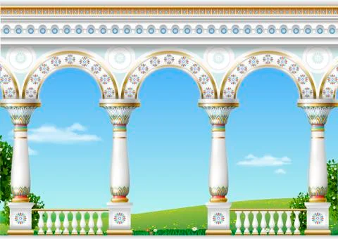 Classical arch of the eastern palace Stock Illustration