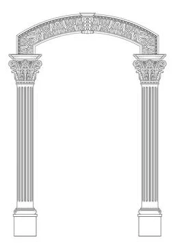 Classical arch with Greek corinthian columns Stock Illustration