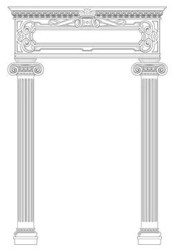 Classical arch with Greek Ionic columns Stock Illustration