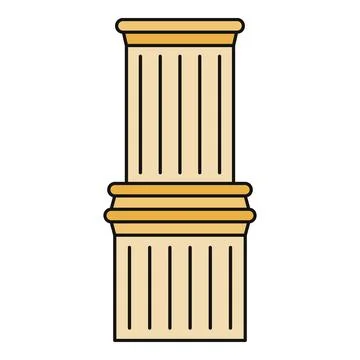 Classical architectural column pillar supporting structure icon Stock Illustration