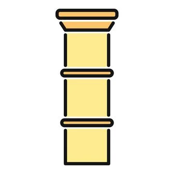 Classical architectural column structure flat line icon 스톡 일러스트
