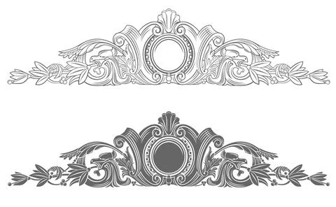 Classical architectural element of the pediment sandrik Stock Illustration