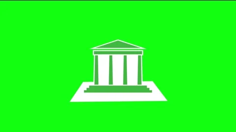 Classical architecture building shape icon white color animation Stock Footage 279011120