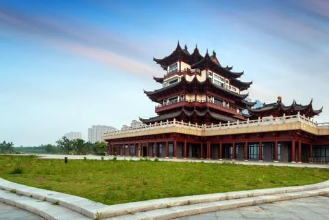 Classical architecture by the lake Stock Photos