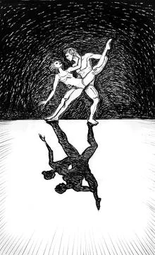 Classical Ballet Duet Stock Illustration