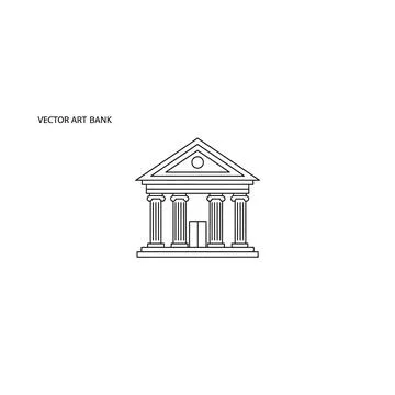 Classical bank building icon vector for finance and investment concepts Stock Illustration
