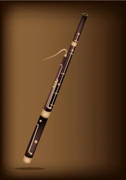 A Classical Bassoon on Dark Brown Background Stock-Illustration
