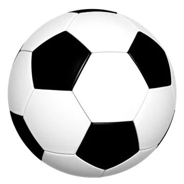 Classical Black and White 3D Soccer Ball Stock Illustration