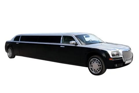 The classical black limousine Stock Photos