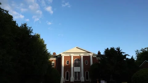 Classical brick building with white columns Stock Footage 337795864