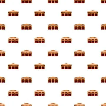 Classical building arch architecture facade repeating seamless pattern Stock Illustration