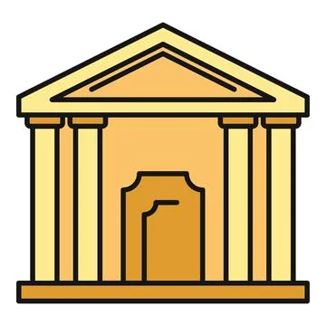 Classical building with columns representing government icon Ilustración de archivo