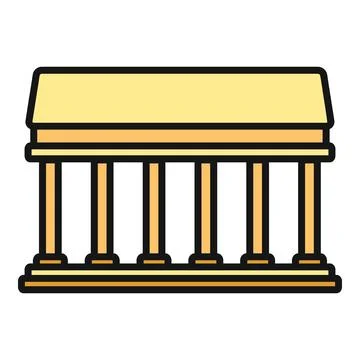 Classical building with columns representing law and government Ilustración de archivo