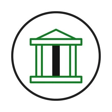 Classical building emblem in a modern style providing historical architectu.. Ilustración de archivo