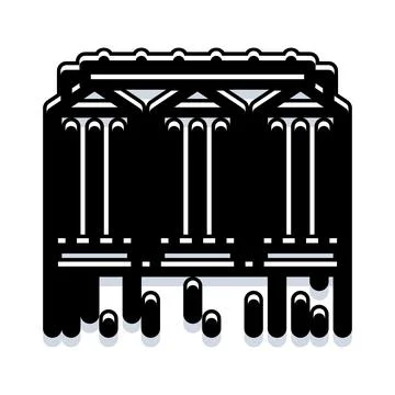 Classical building facade with columns a historic landmark Ilustración de archivo