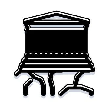 Classical building facade with doric columns illustration Stock Illustration