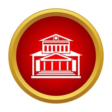 Classical building facade icon representing government or education Ilustración de archivo