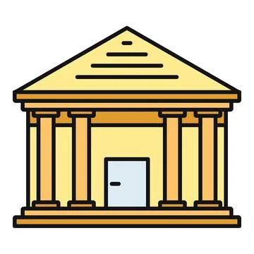 Classical building icon representing finance law government Stock Illustration
