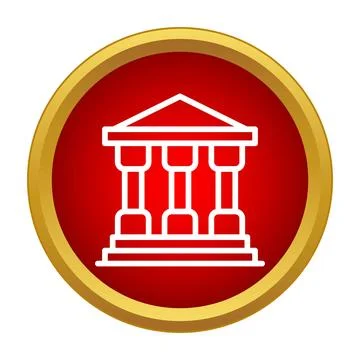 Classical building icon representing finance law and education Ilustración de archivo